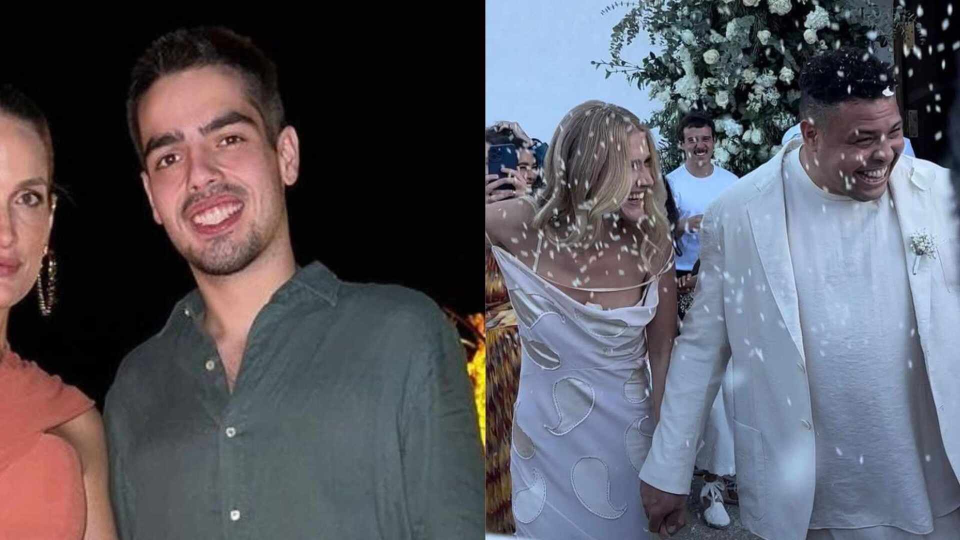 Com a namorada, filho de Faustão celebra casamento de Ronaldo