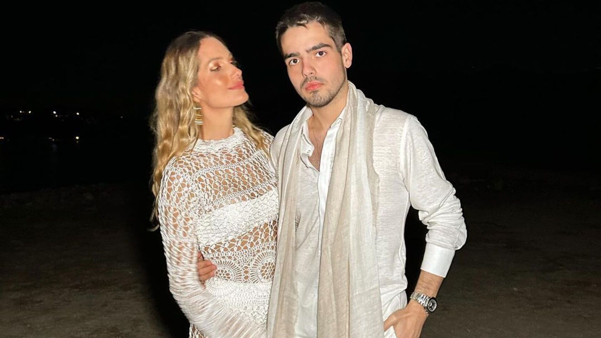 Com a namorada, filho de Faustão curte mais um dia do casamento de Ronaldo