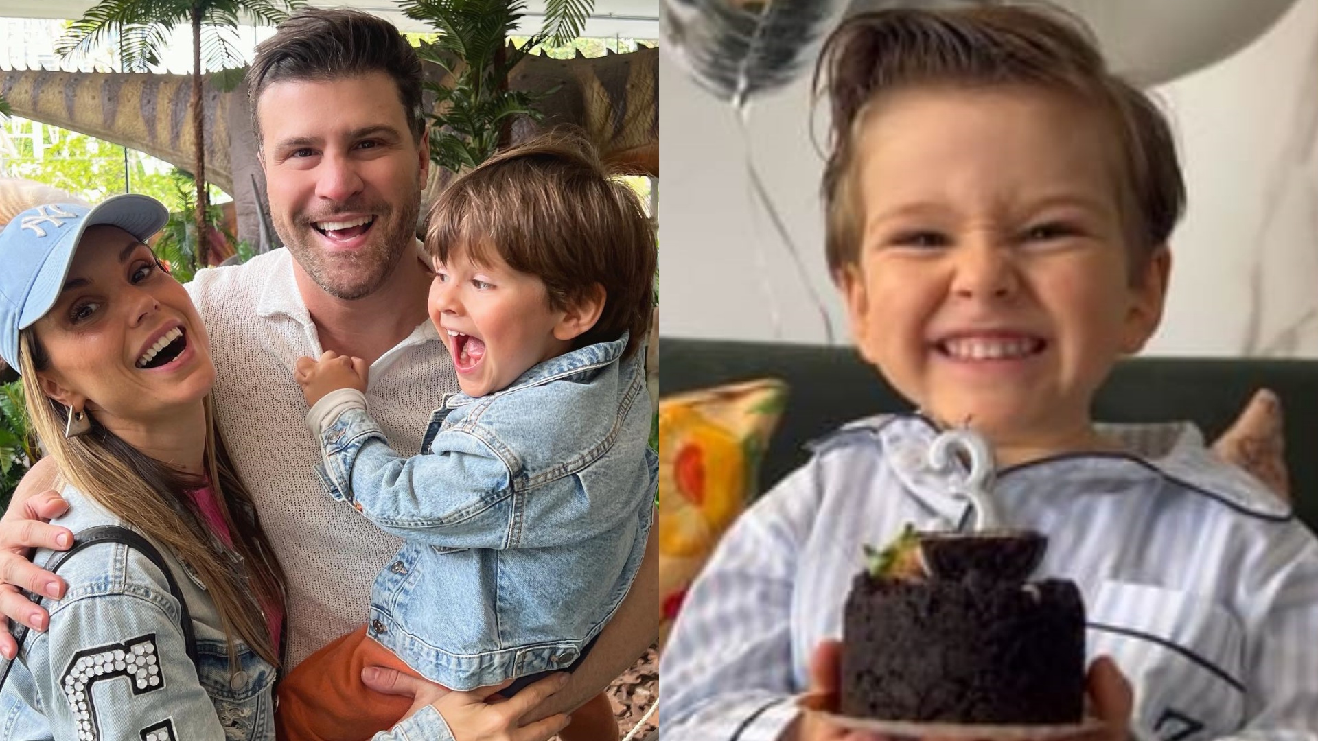Flávia Viana e Marcelo Zangrandi comemoram aniversário de 3 anos do filho