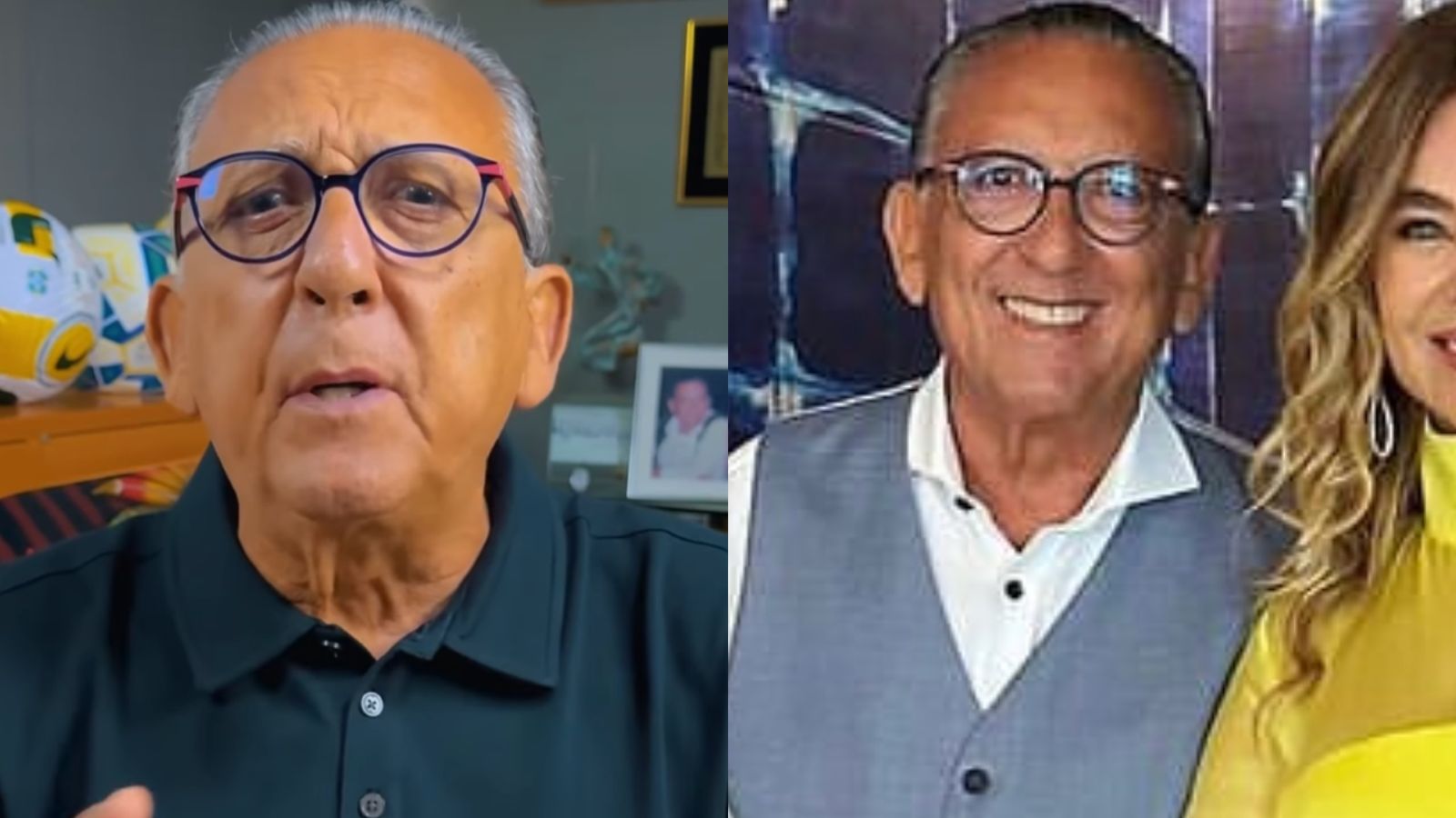 Galvão Bueno posa agarradinho com a esposa no casamento de Ronaldo: “Grande noite”