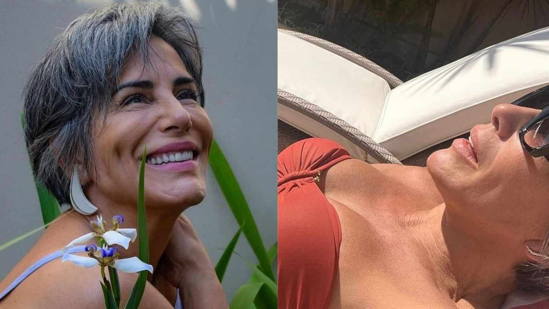 Em selfie sem filtro, Gloria Pires ostenta corpaço ao tomar sol: ”Perfeita”