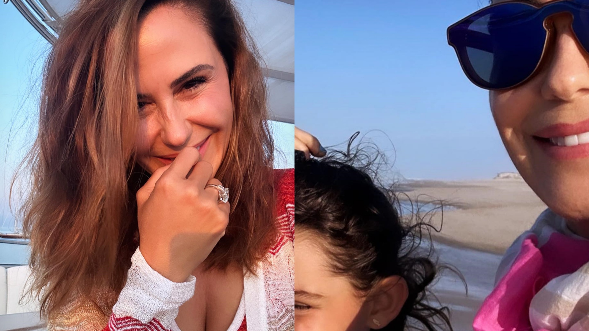 Guilhermina Guinle surge em clique raro com a filha durante viagem