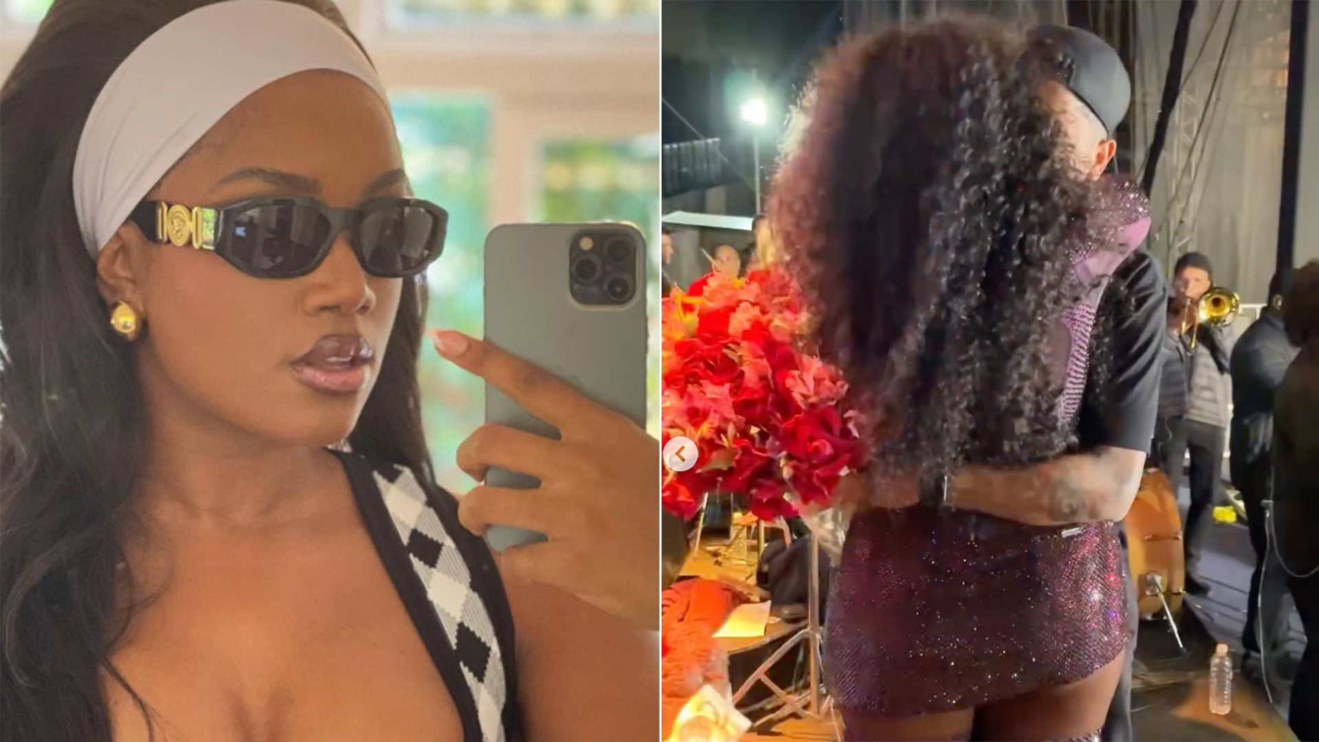 Iza faz rara aparição com seu namorado ao celebrar seu aniversário no palco