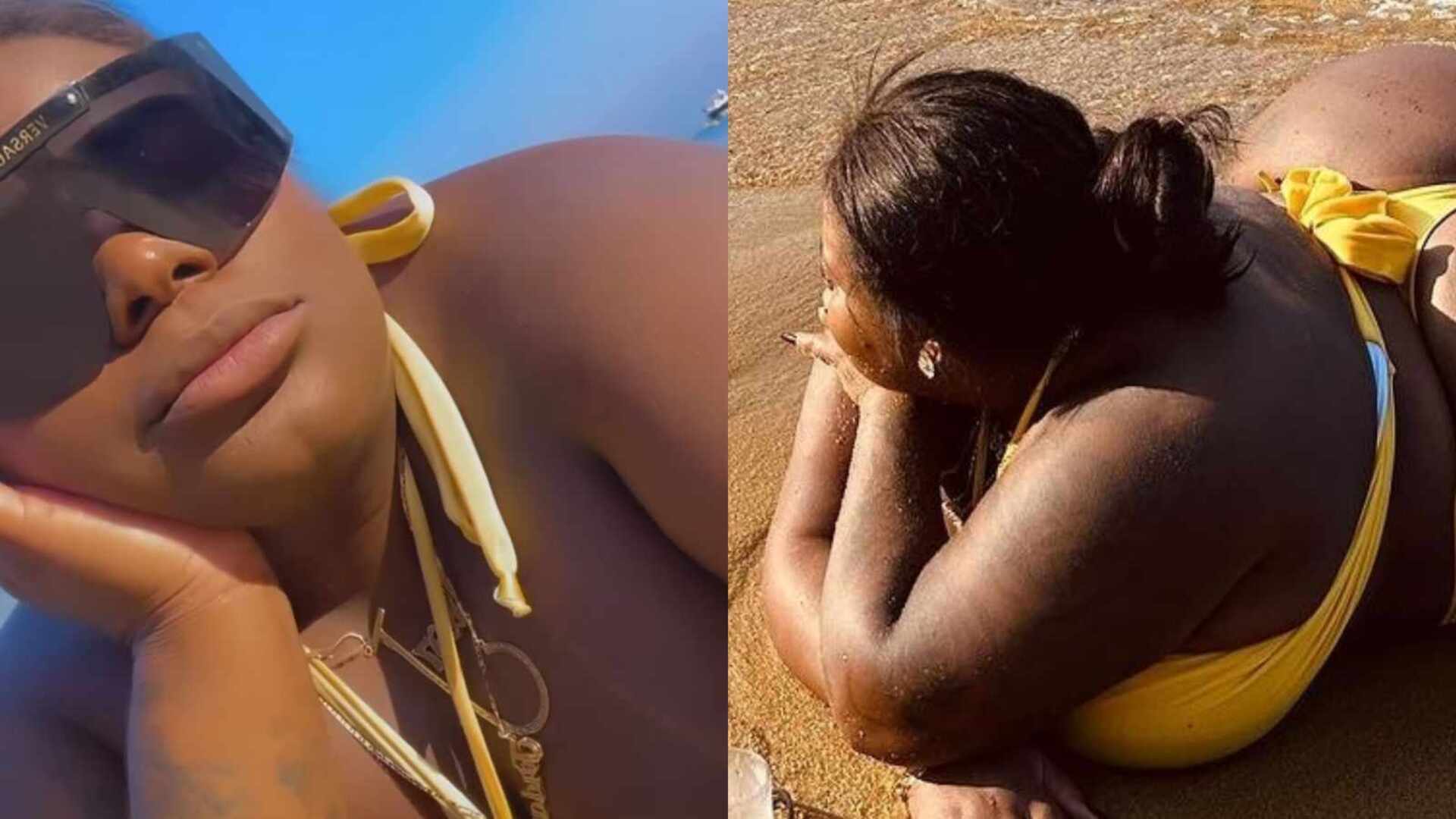 Após mais de um mês de cirurgia, Jojo Todynho exibe corpão na praia: ”Sereia”