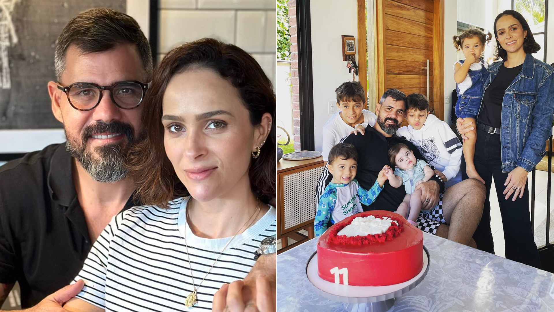 Conheça os filhos de Juliano Cazarré e Leticia. Eles já são pais de cinco crianças