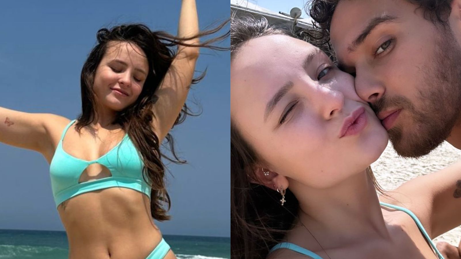 Larissa Manoela dá show de beleza natural ao se refrescar na praia