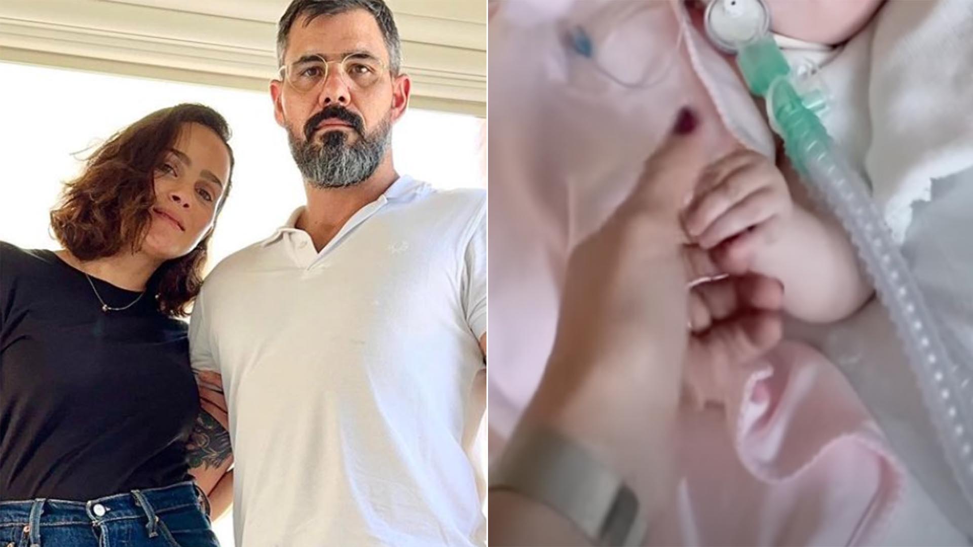 Filha de Juliano Cazarré aparece em foto na UTI: ‘Melhorando’