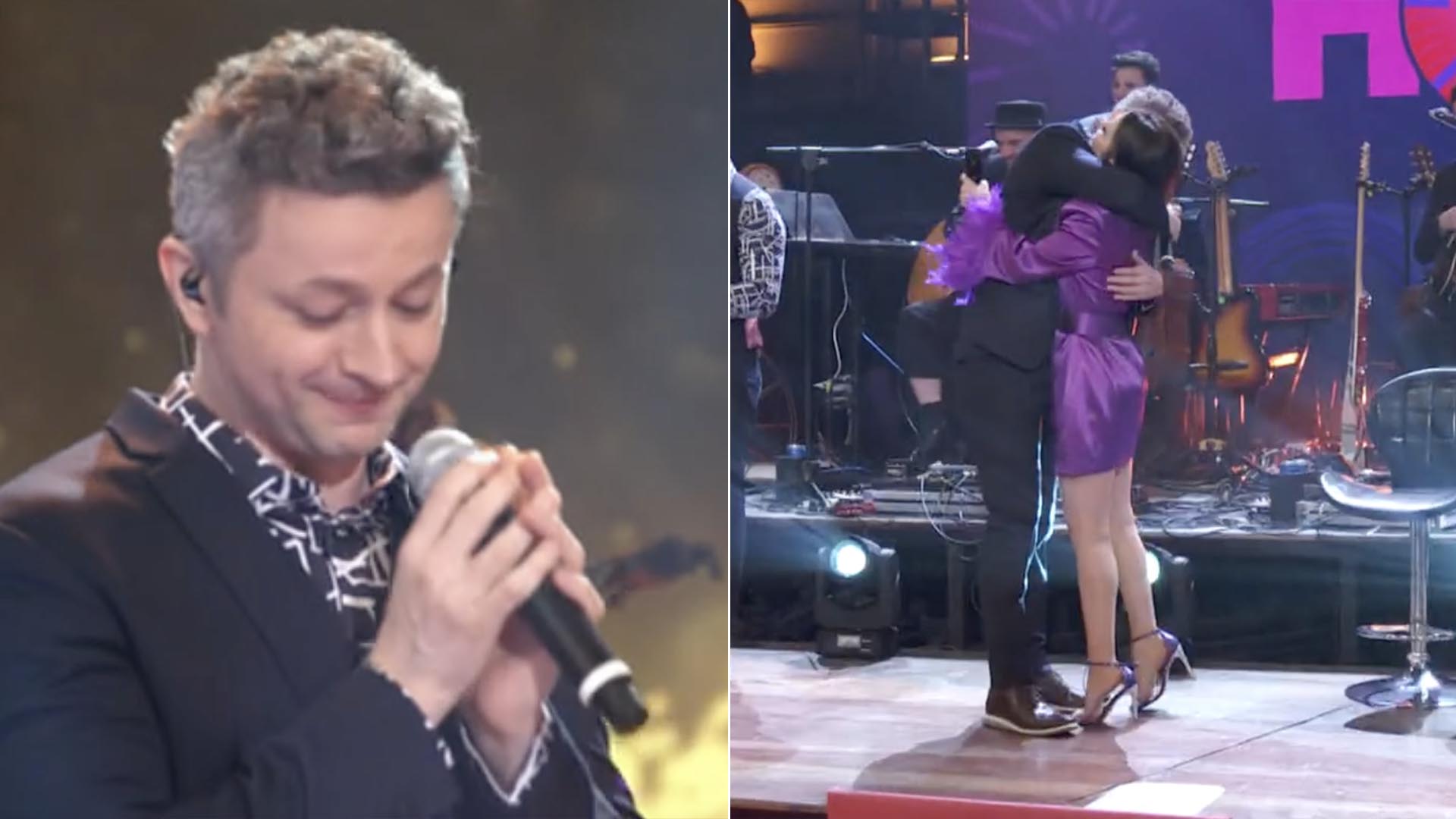Lucas Lima fica emocionado ao cantar com Sandy no Altas Horas