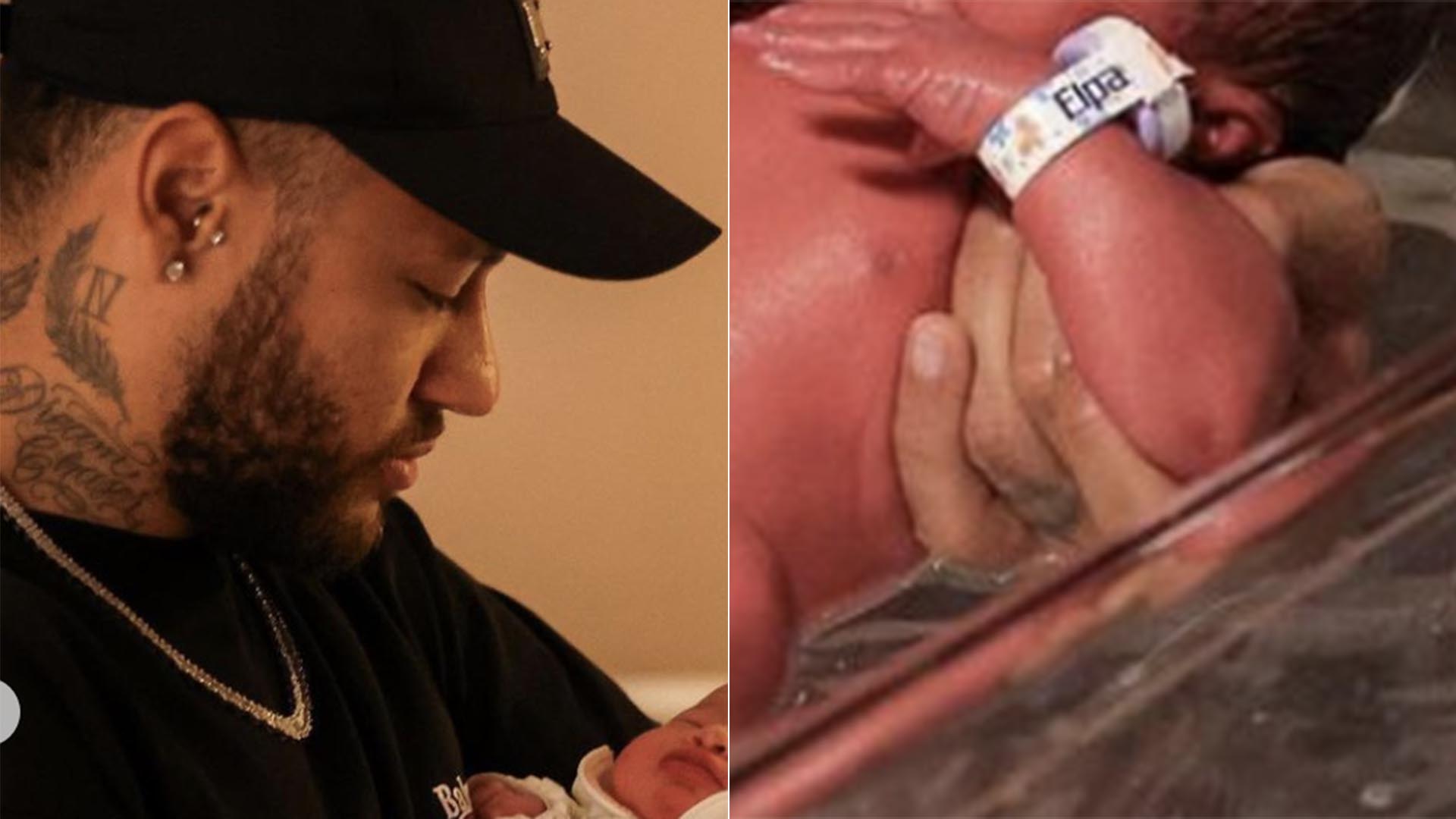Neymar Jr dá banho na filha recém-nascida na maternidade