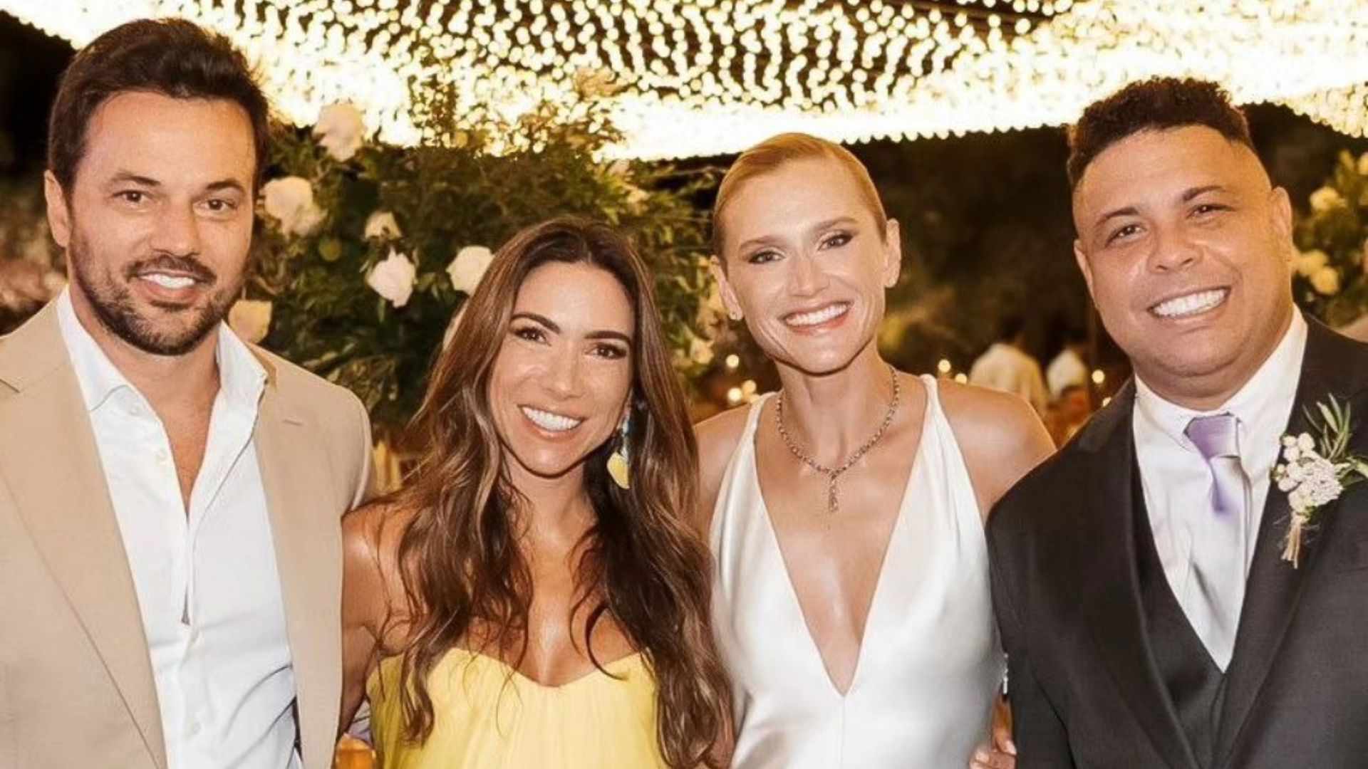 Patricia Abravanel mostra fotos curtindo o casamento de Ronaldo: ”Foi divertido”
