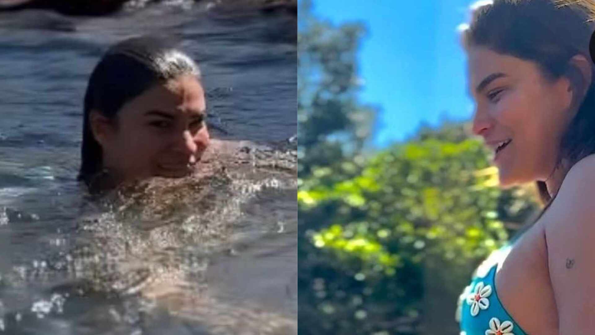 Na cachoeira, Priscila Fantin revela curvas reais e impressiona: ”Linda”