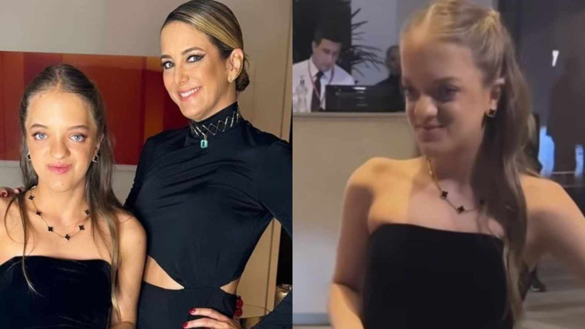 No aniversário da filha de Marcos Mion, Rafa Justus rouba a cena com fenda