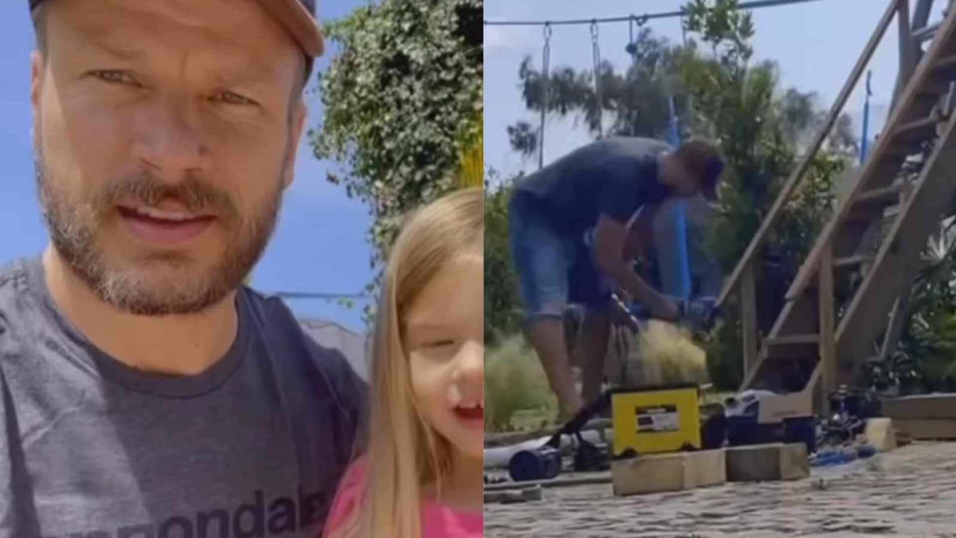Rodrigo Hilbert faz casa na árvore para a filha e causa: ”Queria descobrir um defeito”