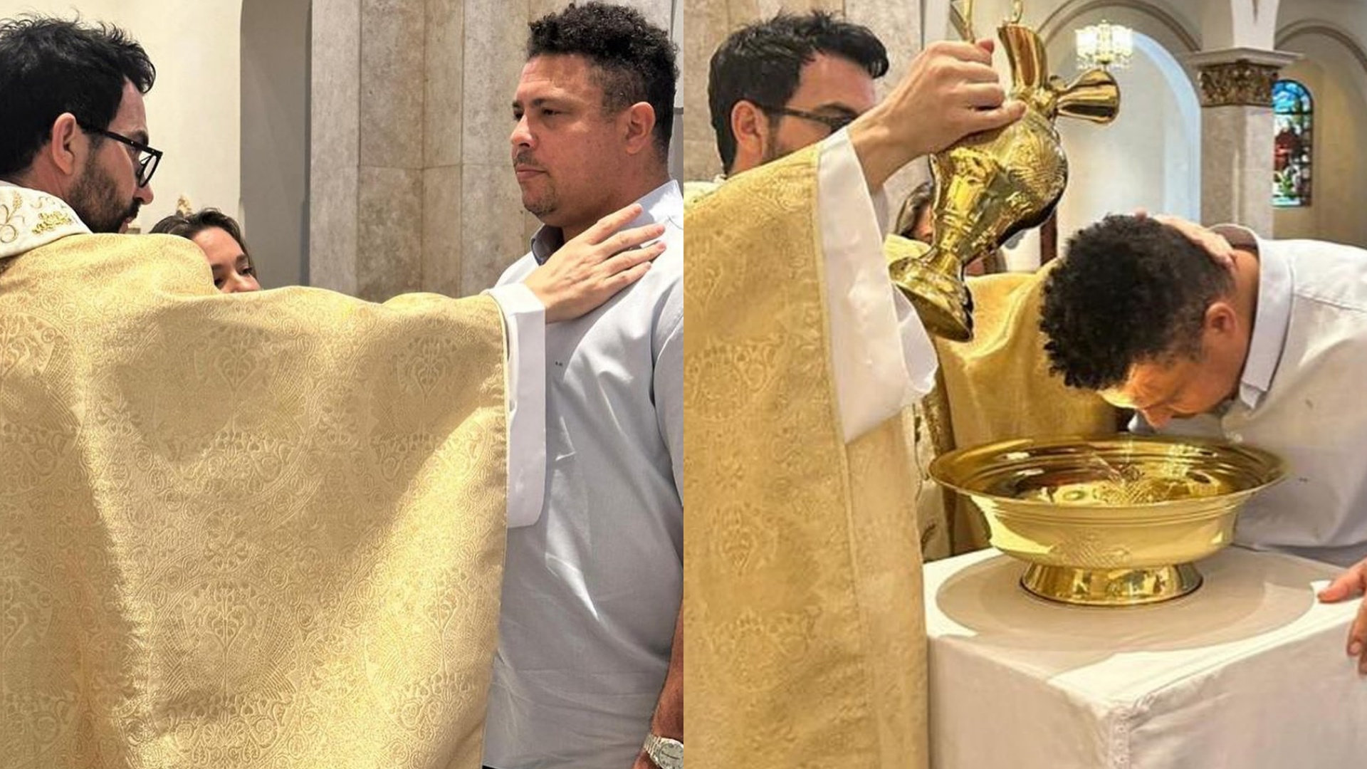 Ronaldo Fenômeno é batizado em Igreja Católica e se emociona: “Caminho do bem”