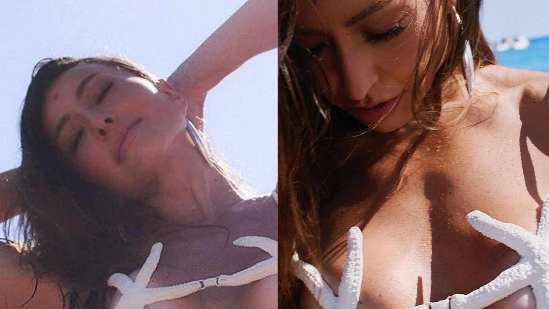 Com look estrela-do-mar, Sabrina Sato cobre a intimidade na praia: ”Maravilhosa”