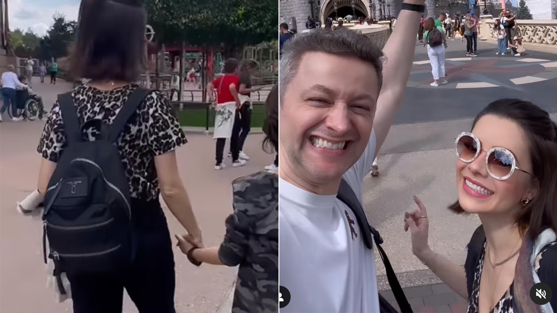 Sandy mostra rara aparição do filho em parque na França