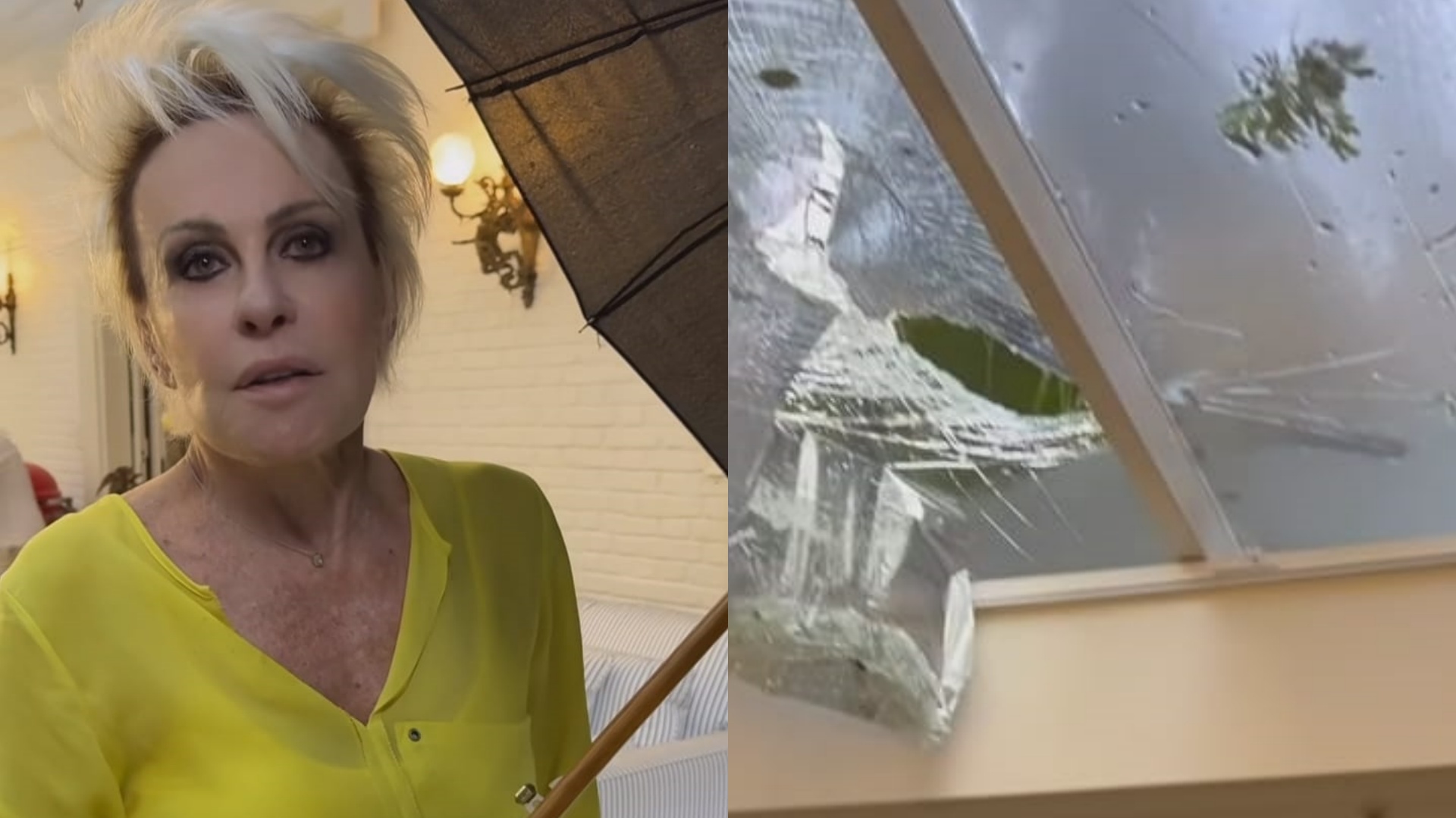 Ana Maria Braga mostra estrago em teto de mansão após chuva: “Cadê o prefeito?”