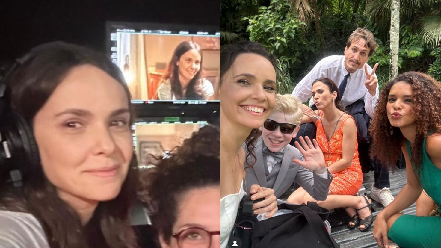 Débora Falabella fotos ao lado de elenco de ‘Terra e Paixão’