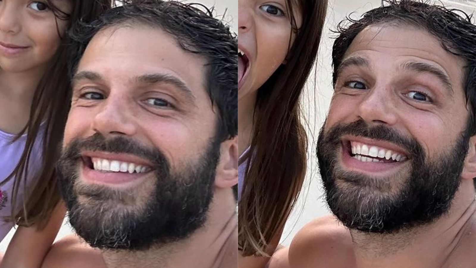 Ela cresceu! Filha de Duda Nagle surge gigante em cliques na praia com o pai