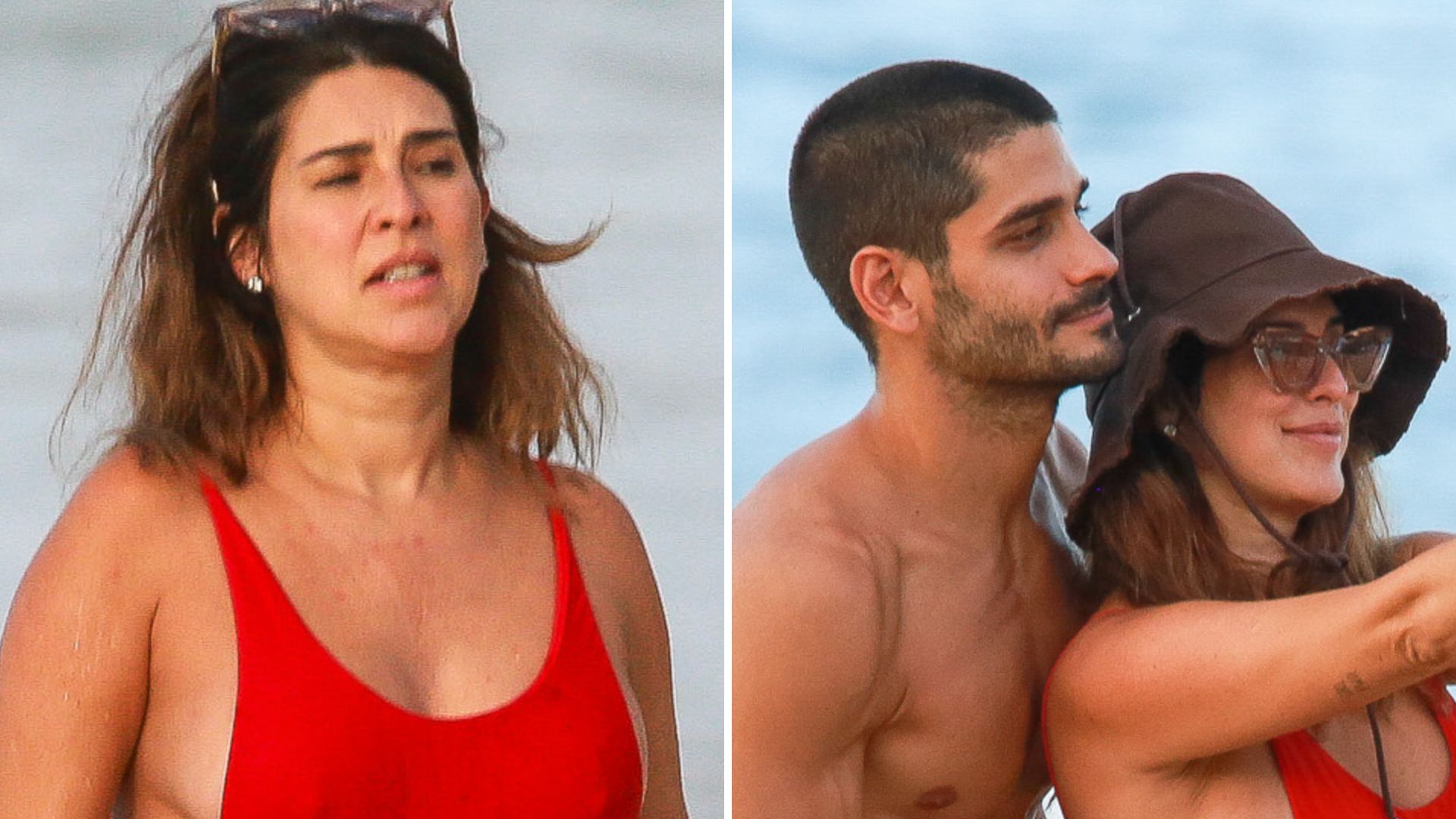 Vem, Pilar! De maiô, Fernanda Paes Leme exibe barrigão de grávida em praia