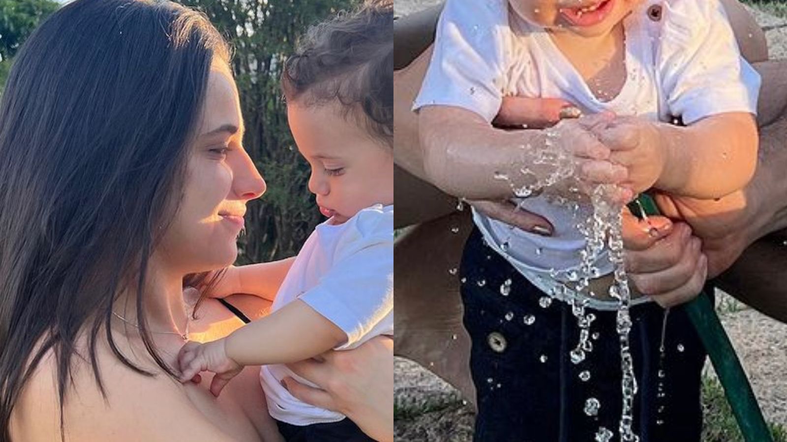 Claudia Raia encanta ao exibir os filhos em banho de mangueira: ‘Simplicidade’