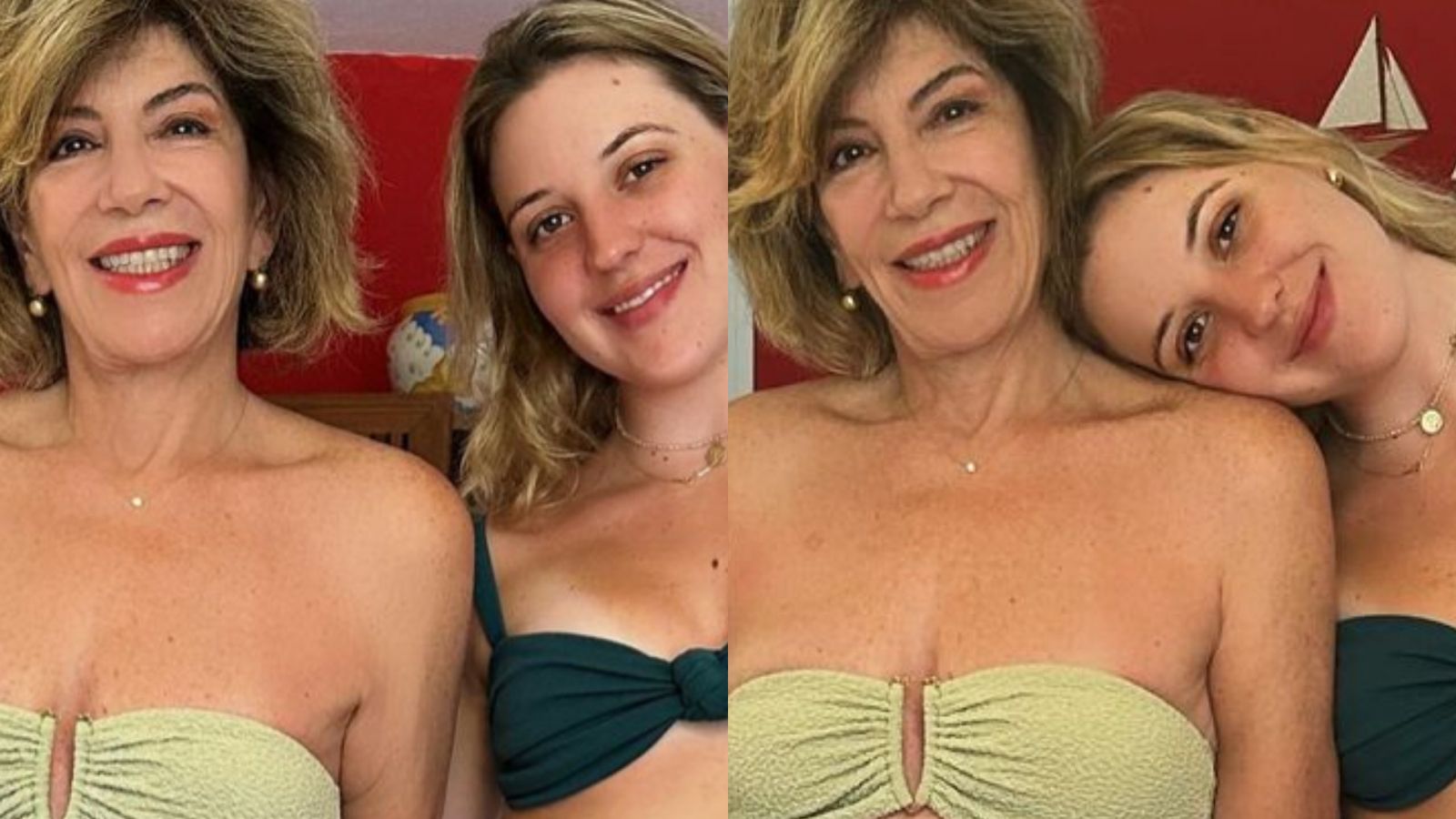 Silvia Poppovic e a filha roubam a cena com beleza em cliques de viagem à praia