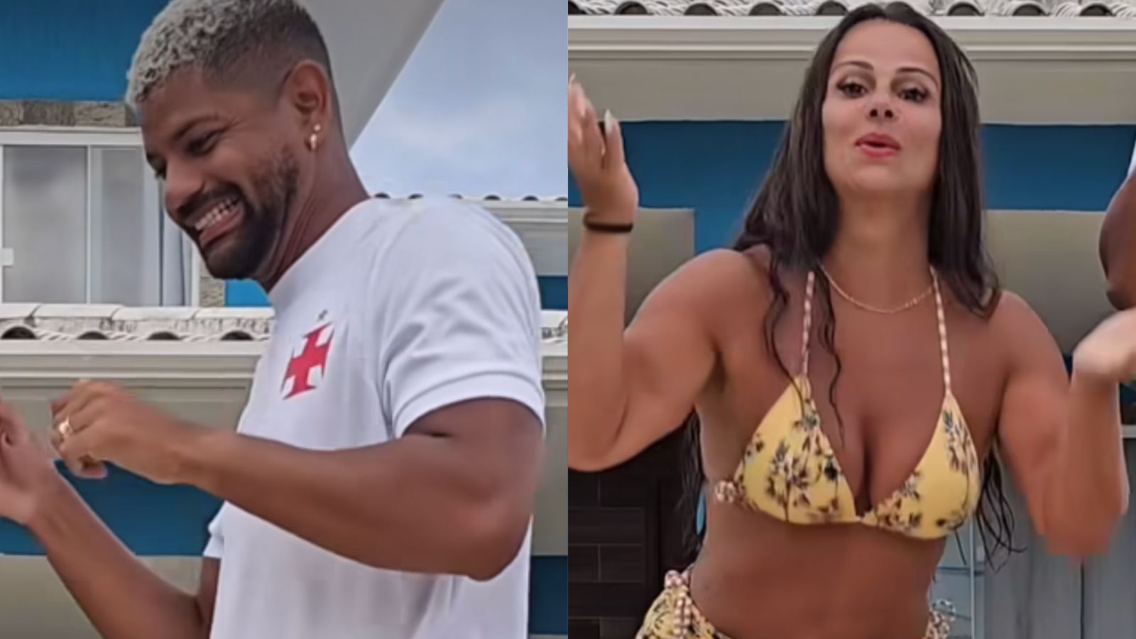 Marido de Viviane Araújo faz dancinha e leva ‘puxão de orelha’ da esposa: ‘Saiu’
