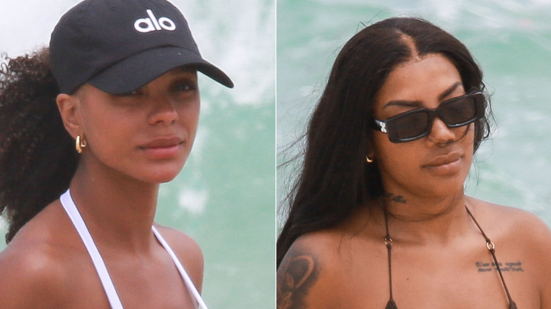 Antes de engravidar, esposa de Ludmilla exibe boa forma na praia