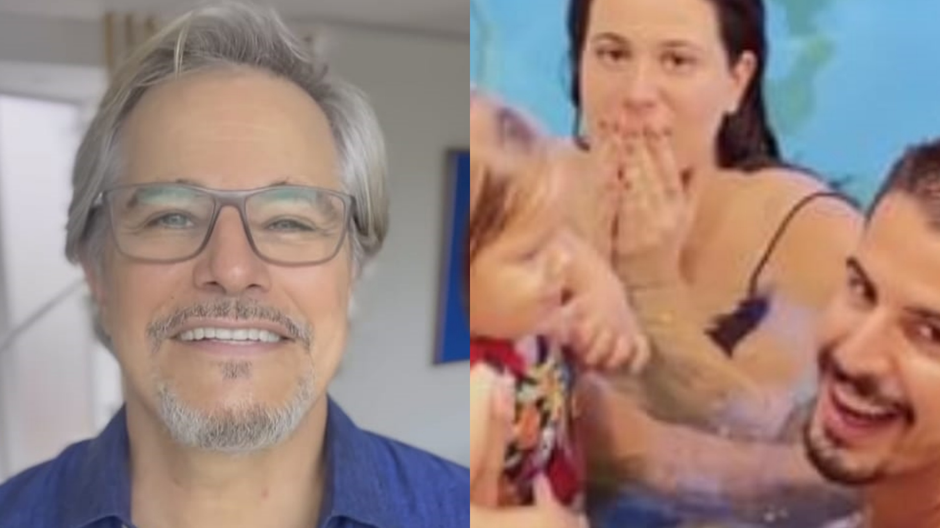 Edson Celulari encanta ao mostrar os filhos se divertindo na piscina