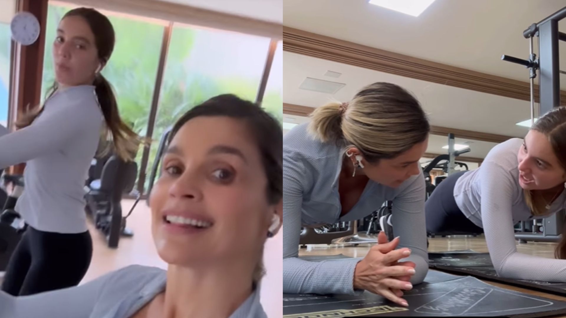 Flávia Alessandra mostra dia de treino com a filha caçula em dia chuvoso