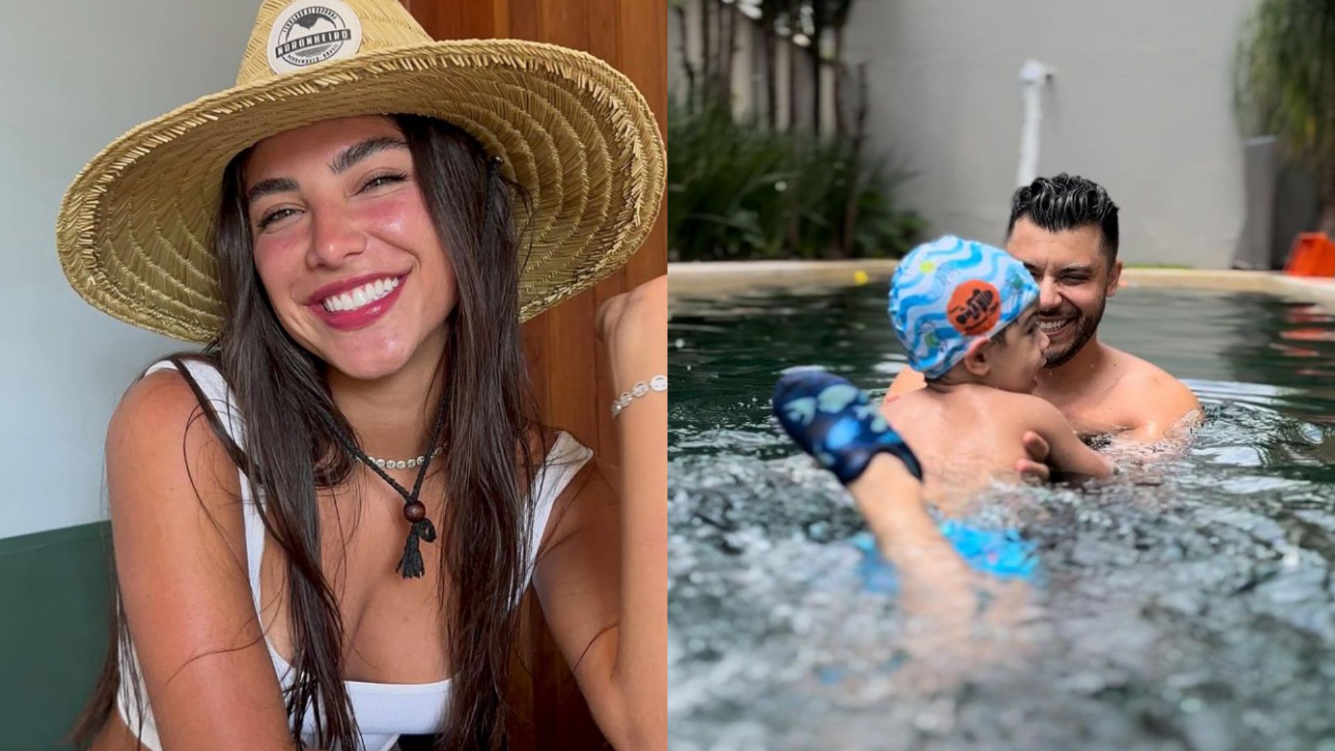 Gabriela Versiani faz declaração apaixonada a Murilo Huff e seu filho, Léo