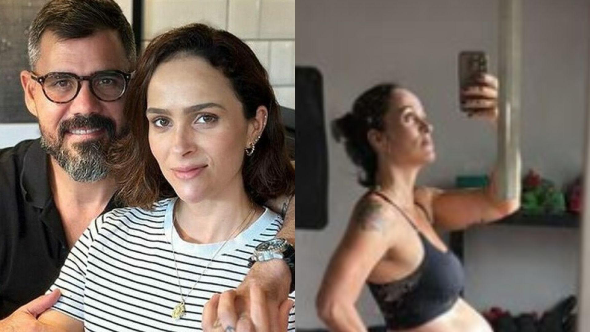 Grávida, esposa de Juliano Cazarré mostra rotina de treinos com barrigão