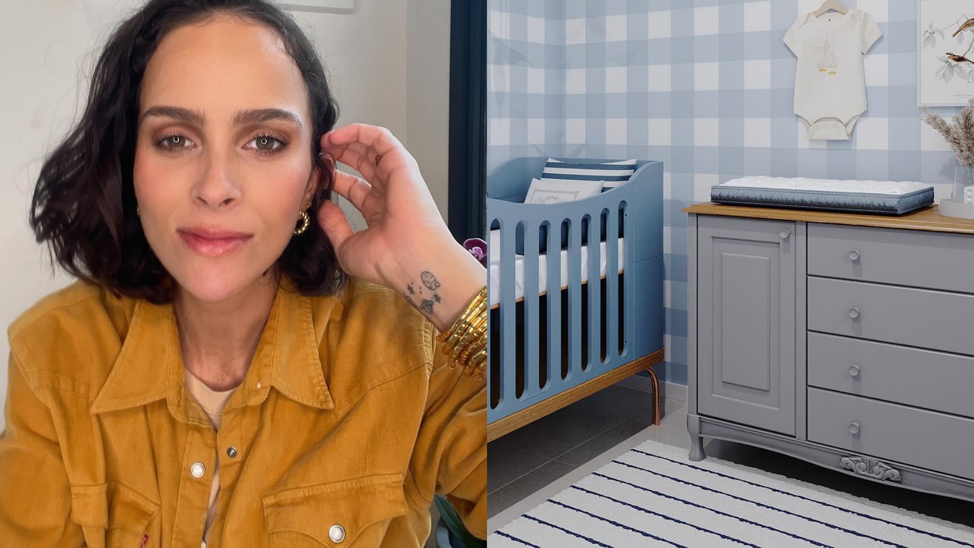 Mulher de Juliano Cazarré mostra detalhes do quarto do sexto filho