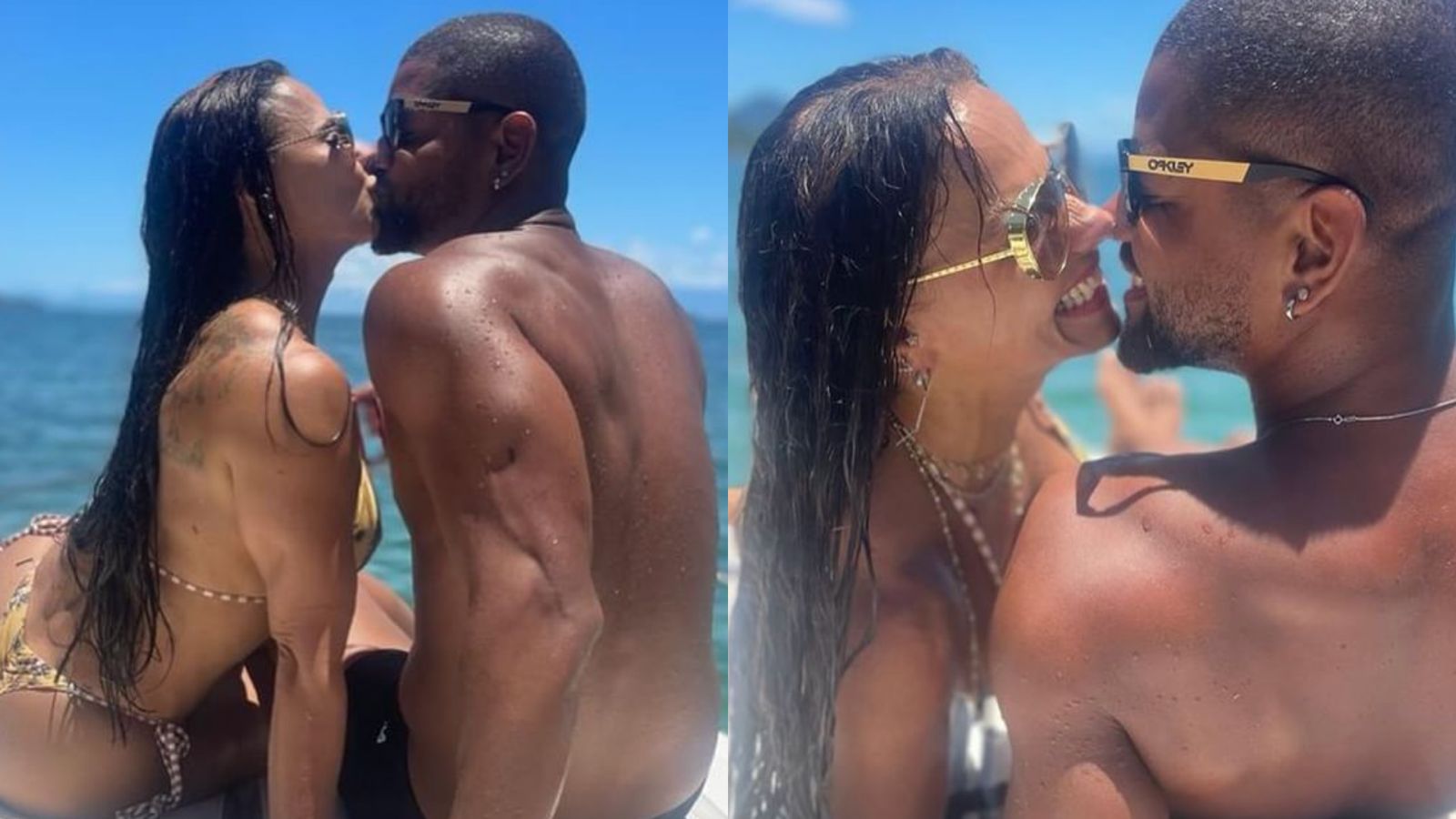 Viviane Araújo eleva a temperatura com o marido durante passeio em alto-mar