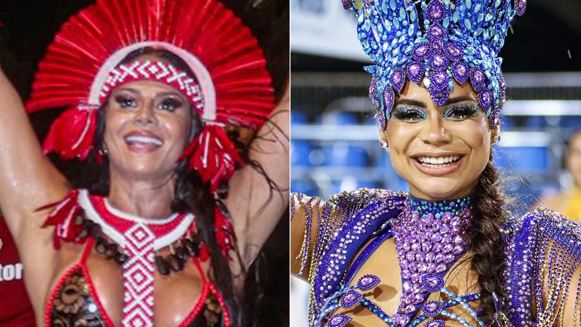 Viviane Araújo e Lexa se jogam no samba em noite de ensaio para o carnaval