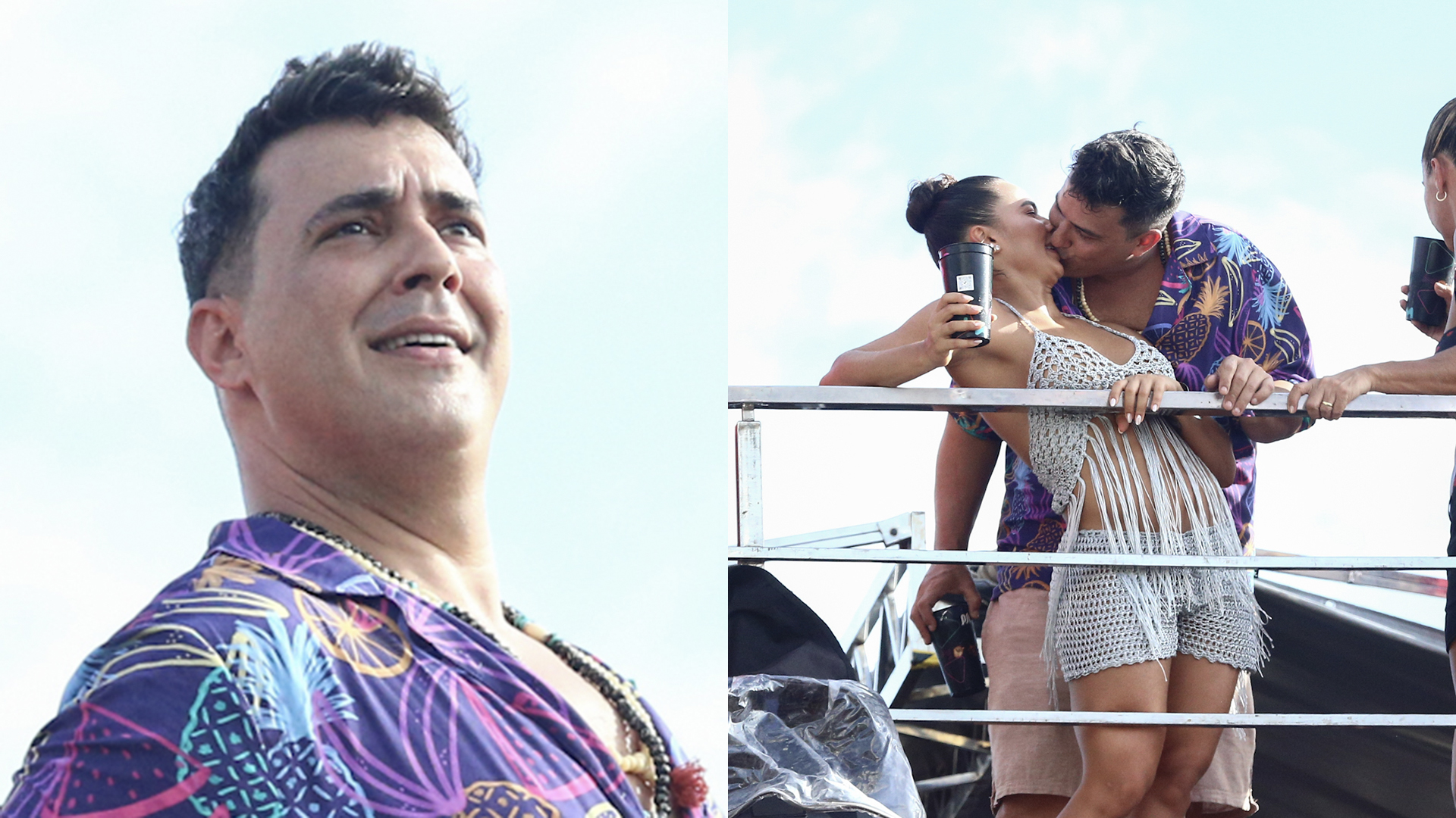André Marques é flagrado aos beijos com morena misteriosa