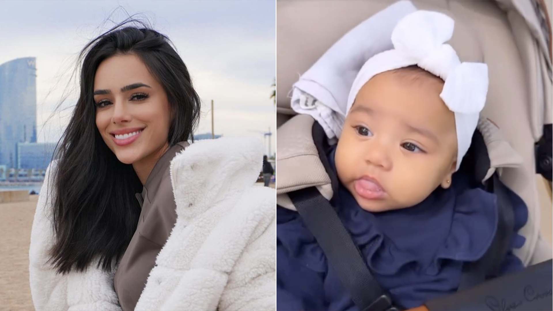 Filha de Neymar e Bruna Biancardi usa bota barata para passeio em Barcelona