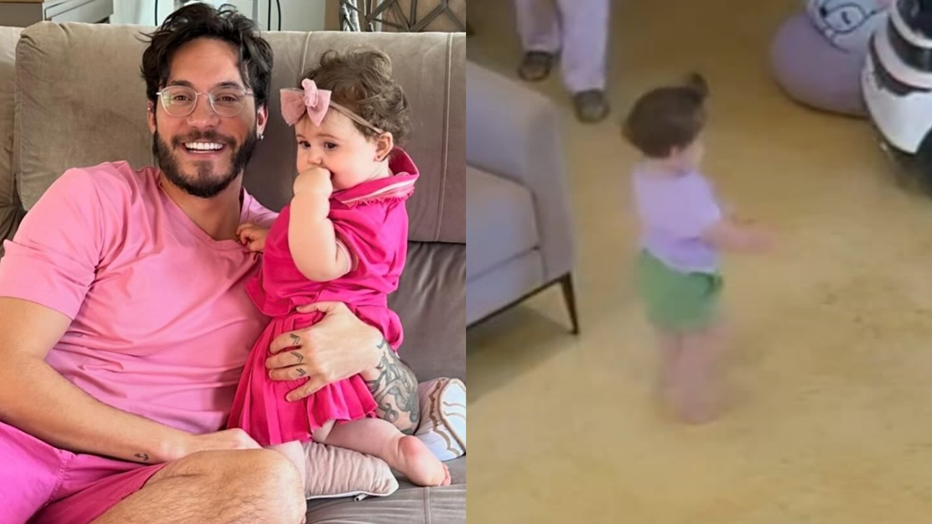 Eliezer se emociona com vídeo dos primeiros passos da filha: “Chorando”