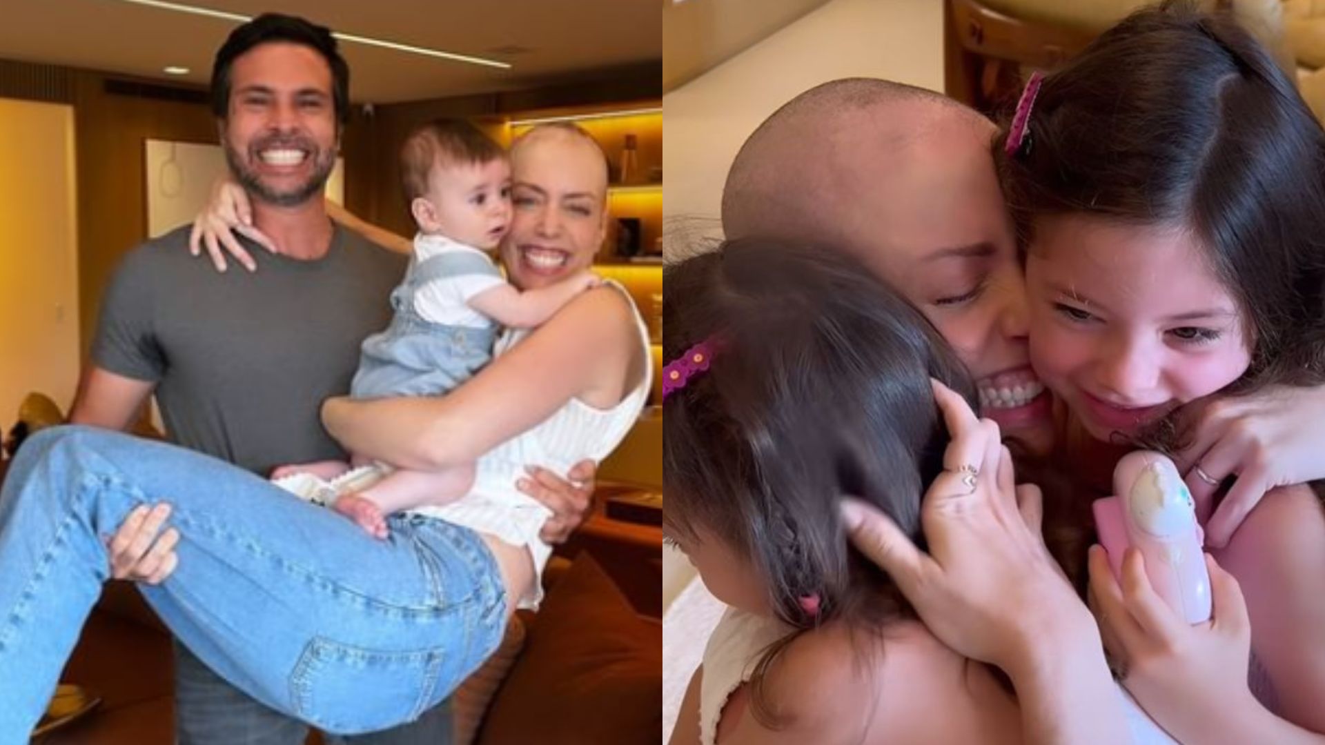 Fabiana Justus mostra reação emocionante das filhas após alta hospitalar