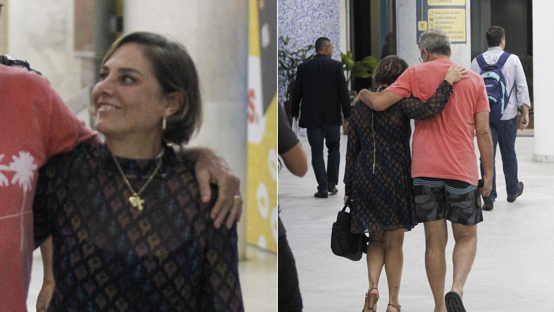Heloisa Perissé faz rara aparição com o marido em aeroporto no RJ