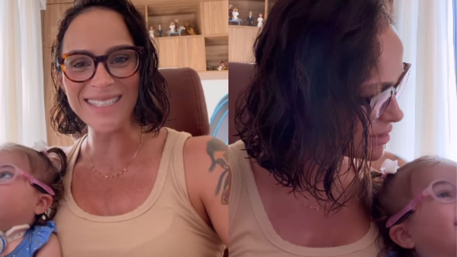 Esposa de Juliano Cazarré se derrete ao ver a filha sorrindo: ‘Obra de arte’