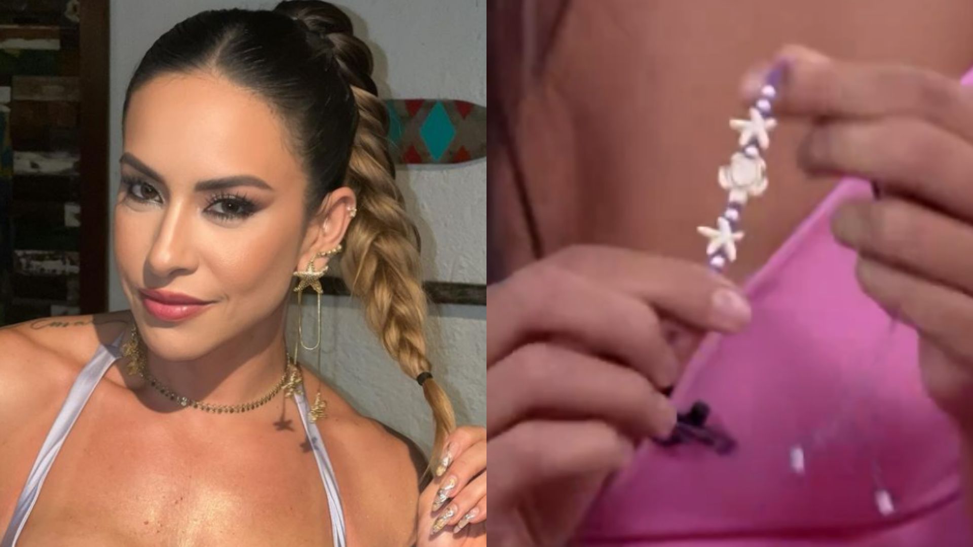 Mãe de Vanessa Lopes se emociona com Deniziane usando pulseira da filha