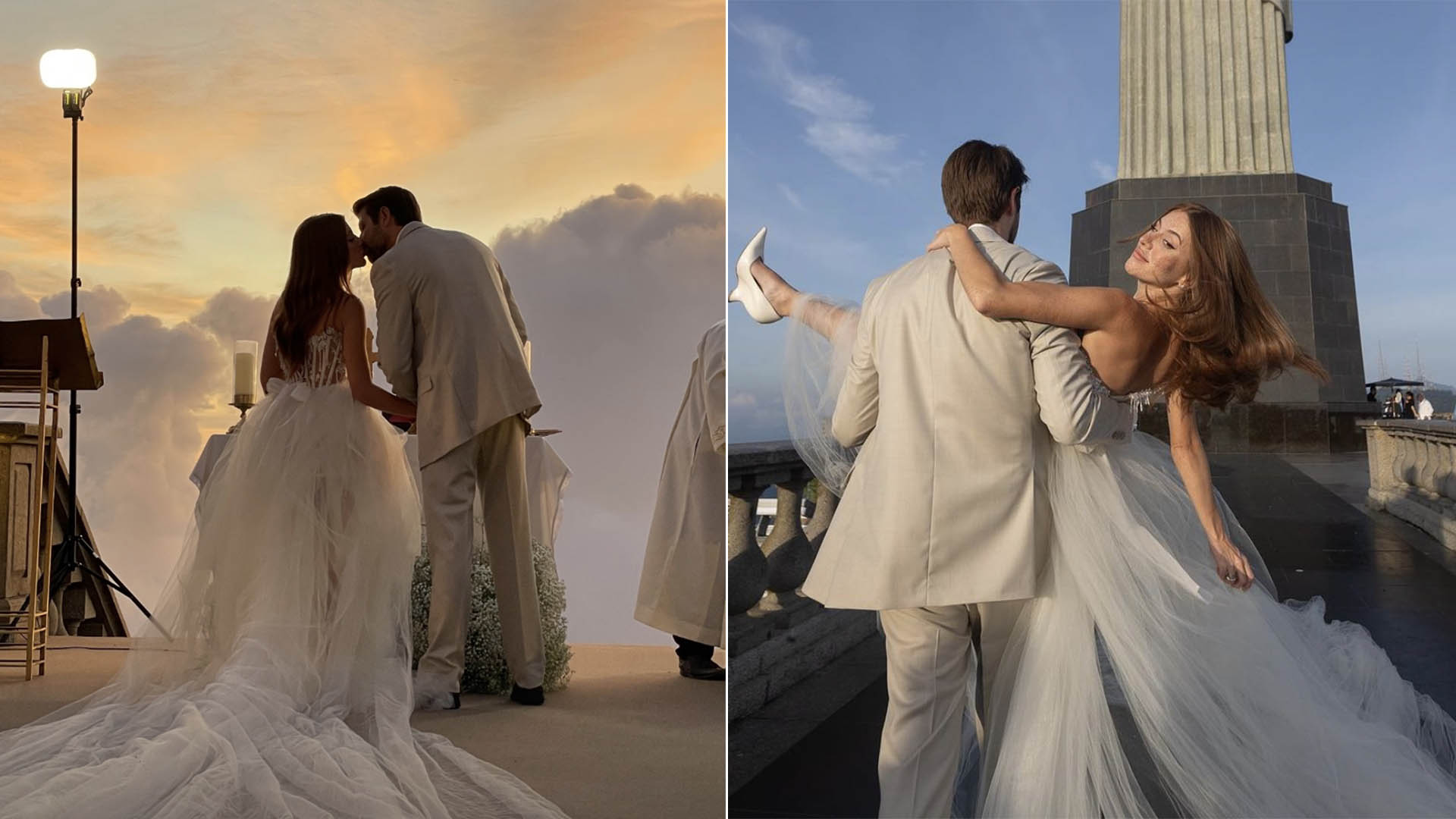 Que luxo! Mari Maria renova os votos de casamento no Cristo Redentor