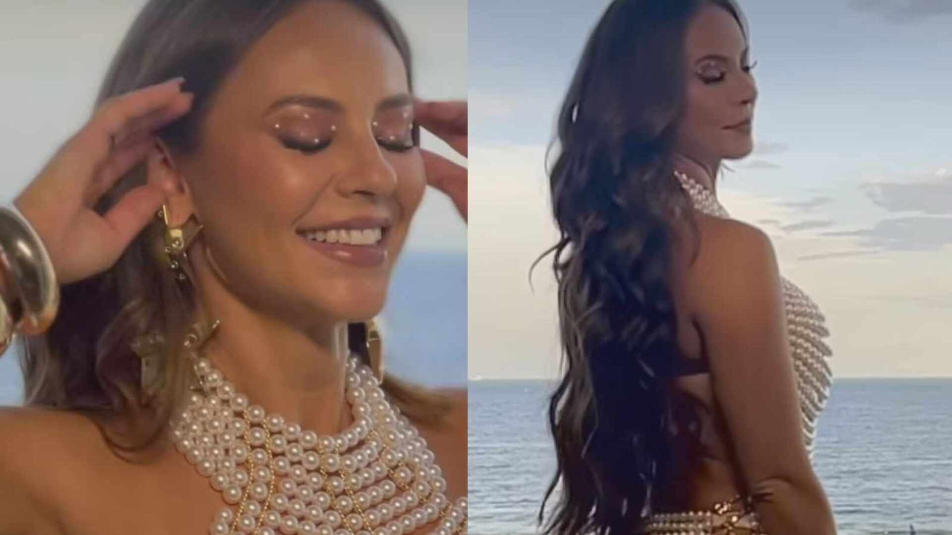 Paolla Oliveira arrebata ao cobrir curvas exuberantes com pérolas