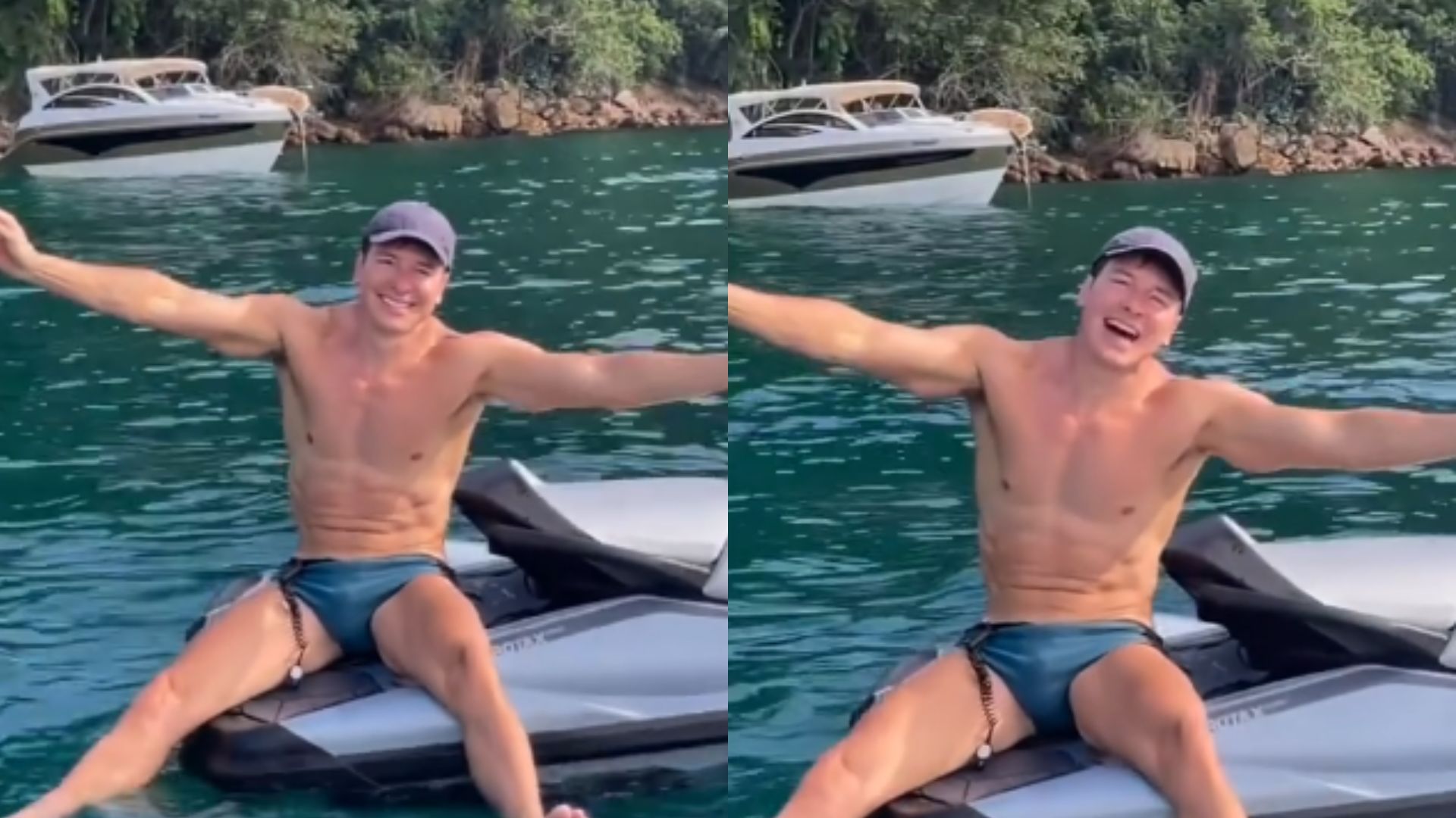 Rodrigo Faro passa perrengue em passeio de barco durante o Carnaval