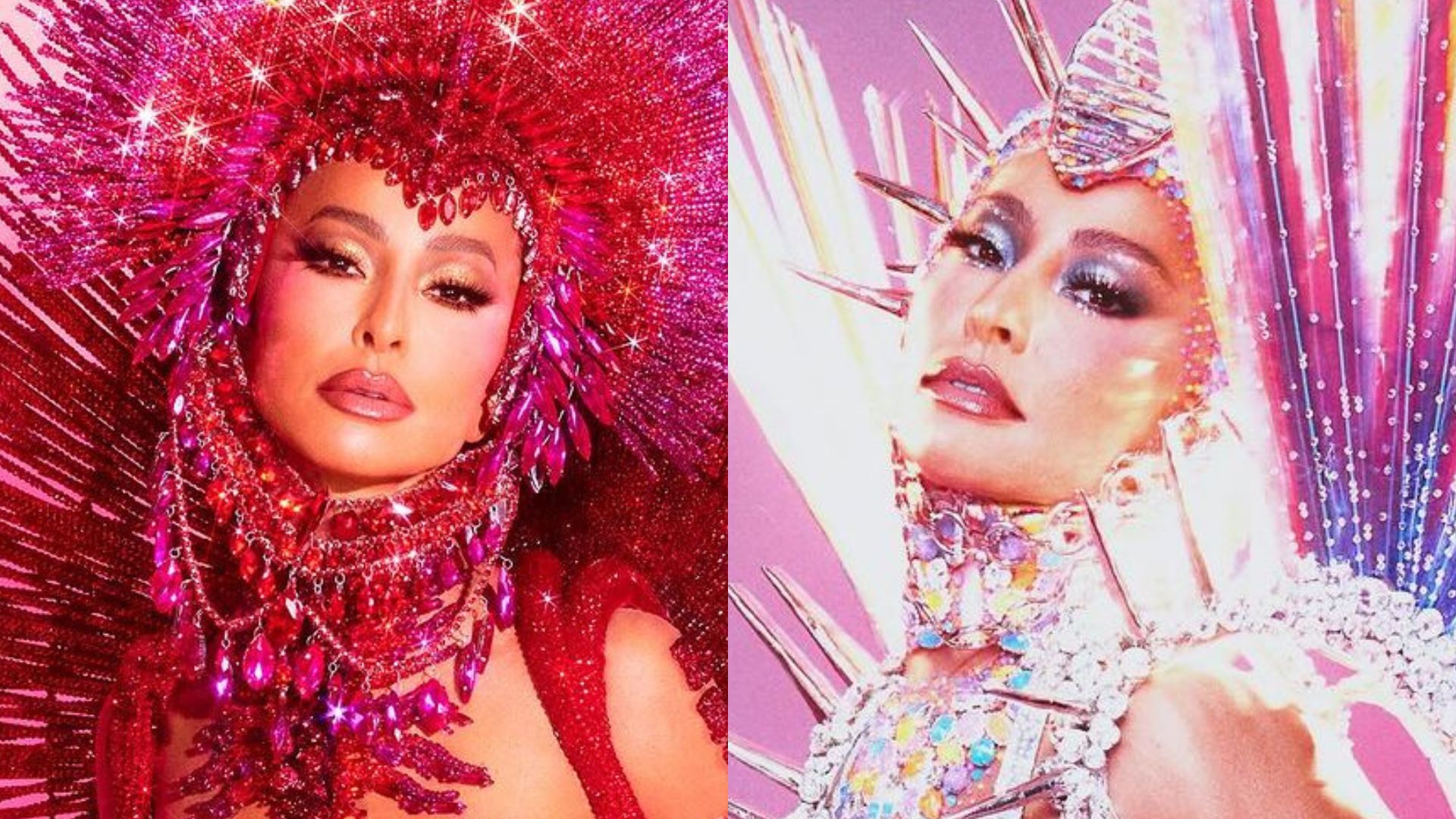 Sabrina Sato fica dividida entre duas escolas de samba no desfile das campeãs