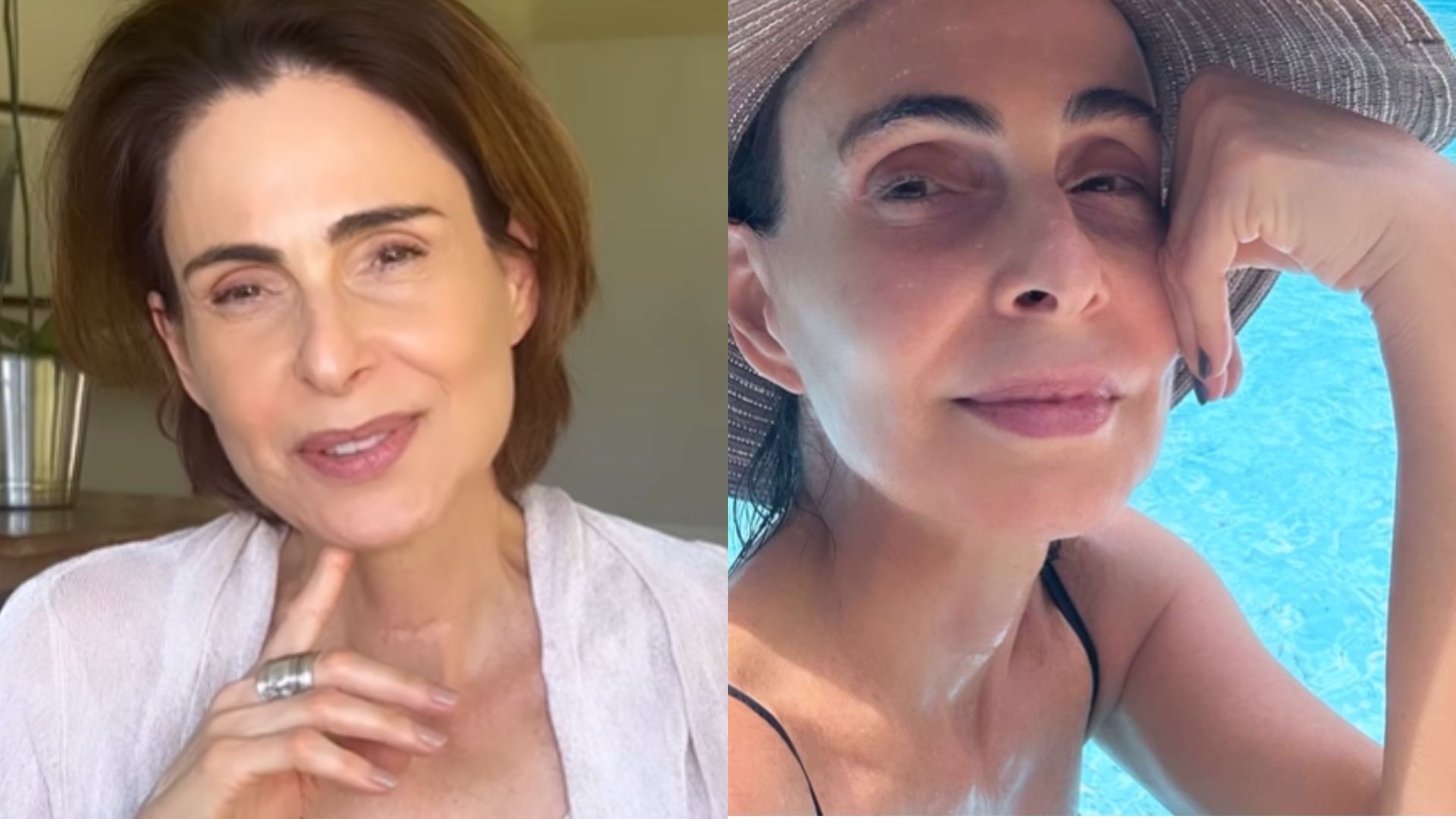 Longe da TV, Silvia Pfeifer faz rara aparição de biquíni em dia de piscina