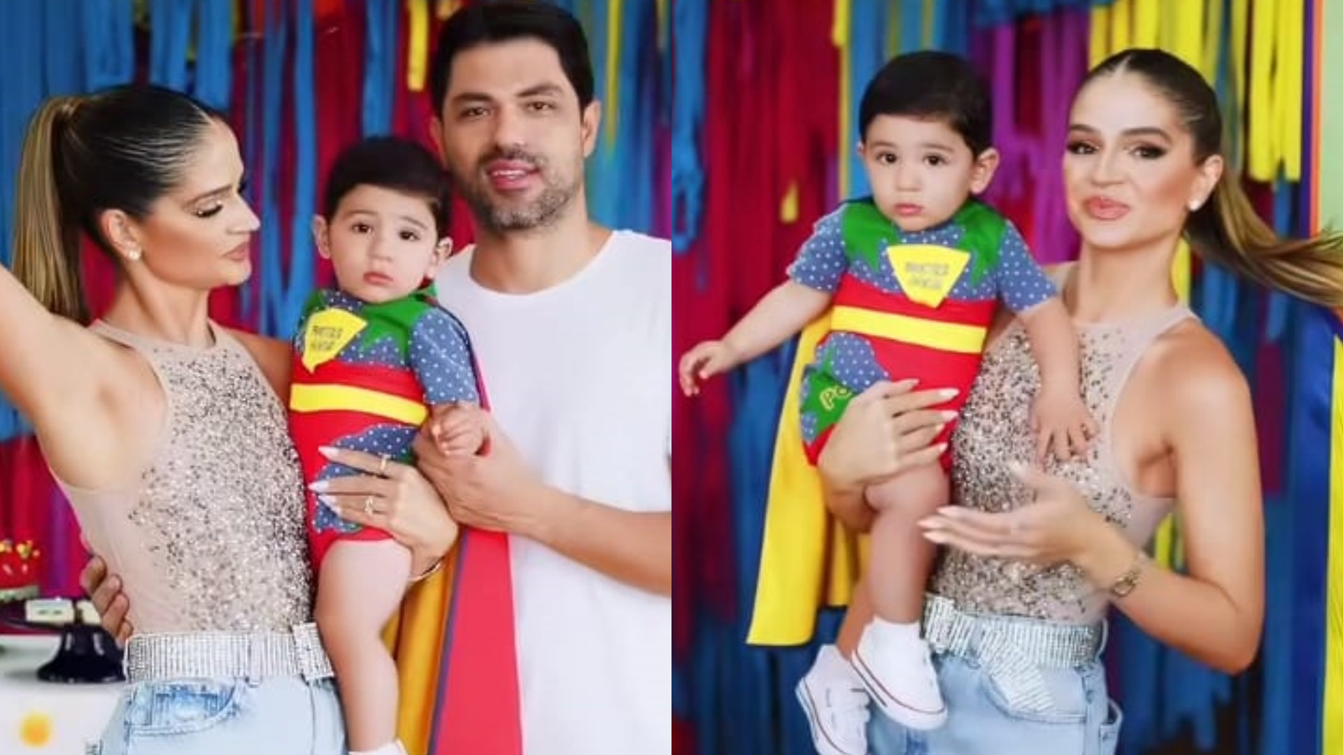 Em clima de Carnaval, Thássia Naves celebra os nove meses do filho, Joaquim