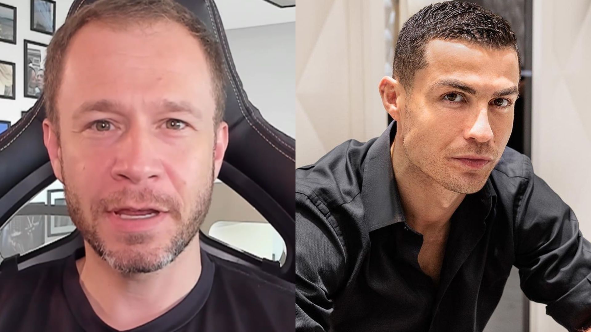 Tiago Leifert se choca ao ser notado por Cristiano Ronaldo: ‘Proteja meu coração’