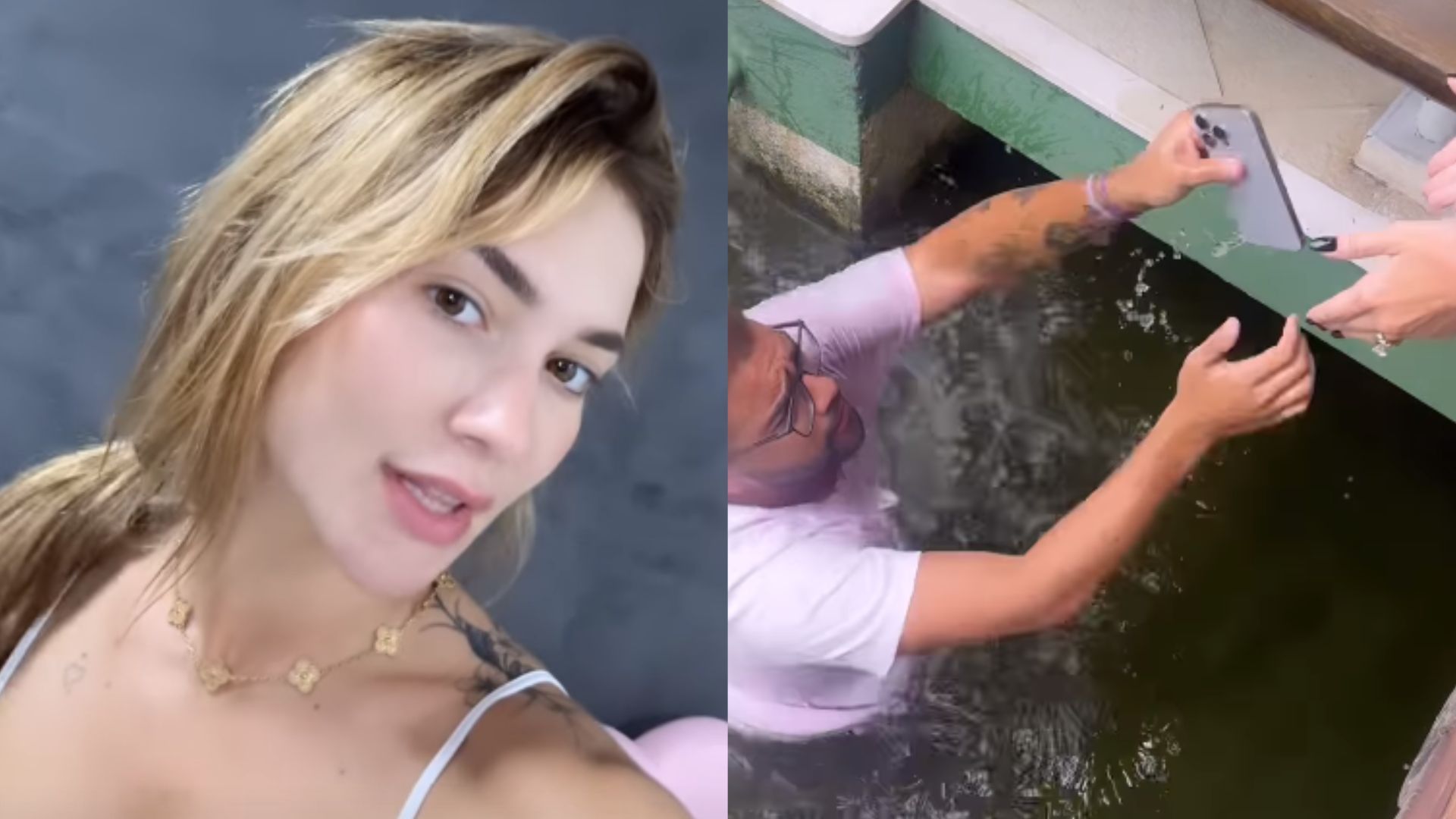 Virginia derruba celular em lago e amigo pula para resgatar: ‘Desespero’